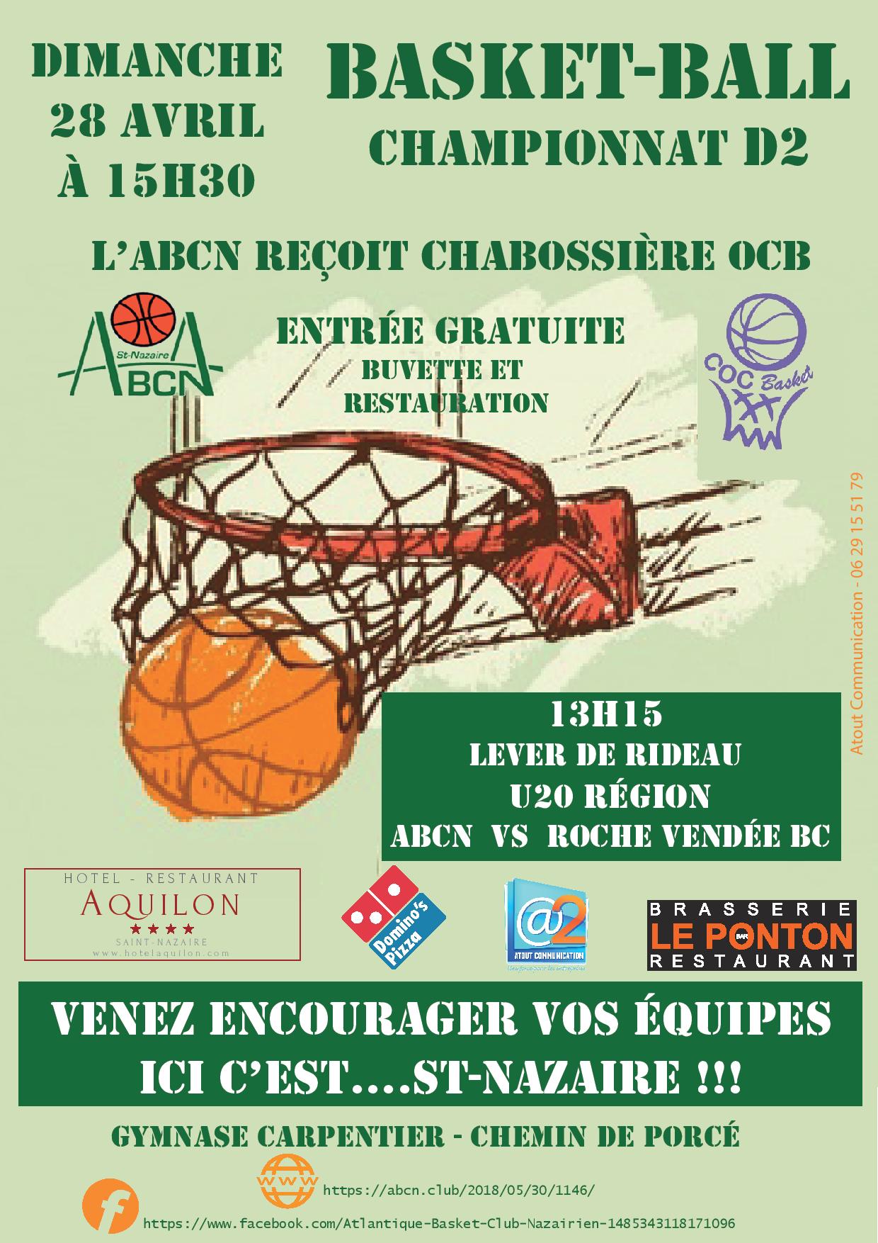 AFFICHE MATCH S2 VS CHABOSSIERE