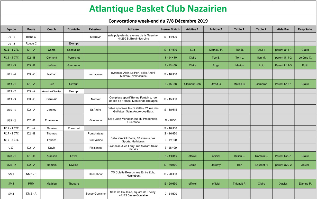 planning 7-8 decembre
