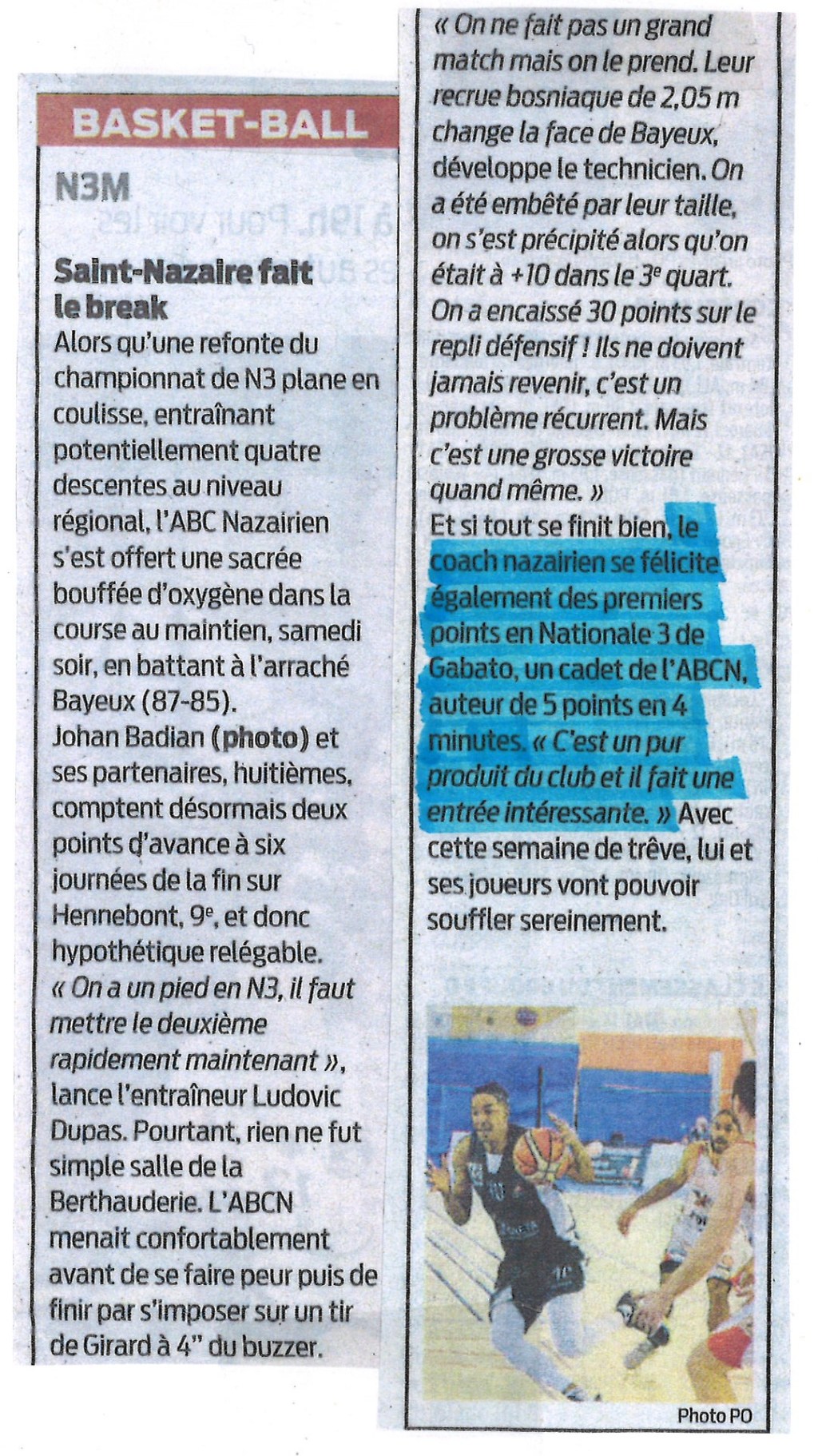 Presse-Océan du 18/02/20 : Saint-Nazaire fait le&nbsp;break